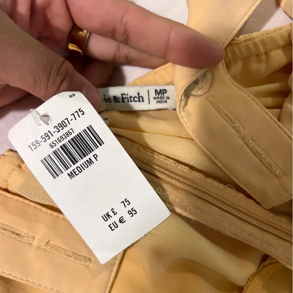 NWT A&F plunged neck slip midi dress size Medium petite in orange - Picture 7 of 9